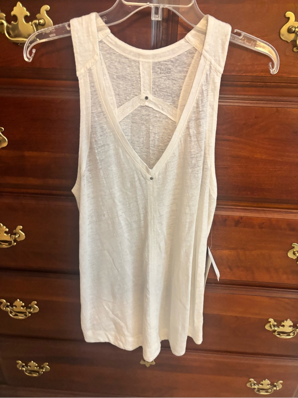 Eileen fisher jersey linen white top XS NWT
